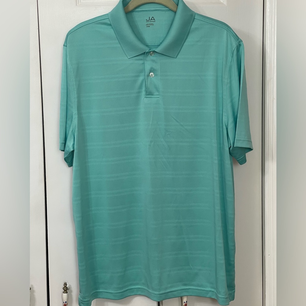 John Ashford Easy Care Men's Golf Polo Shirt Light Green Size Large